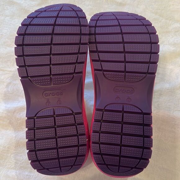 Crocs Mega Crush Sandal Size 9 White Pink Purple Platform - Picture 7 of 11